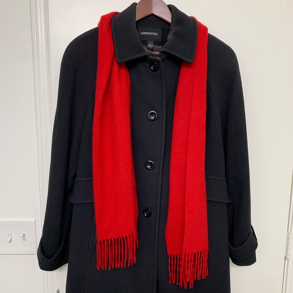 London Fog Black Pea Coat - Large